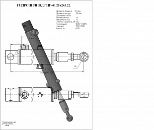 Гидроцилиндр ЦГ-40.25х243.22