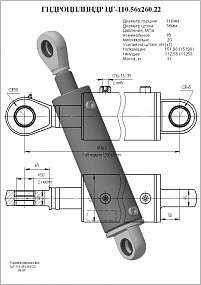 Гидроцилиндр ЦГ-110.56х260.22