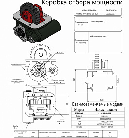 Коробка отбора мощности МАЗ 21820ROHUR (HIPOMAK) Применяемость: МАЗ