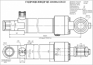 Гидроцилиндр ЦГ-110.80х1120.22